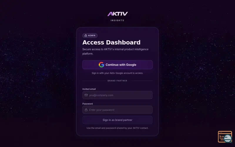 Screenshot of Brand Dashboard