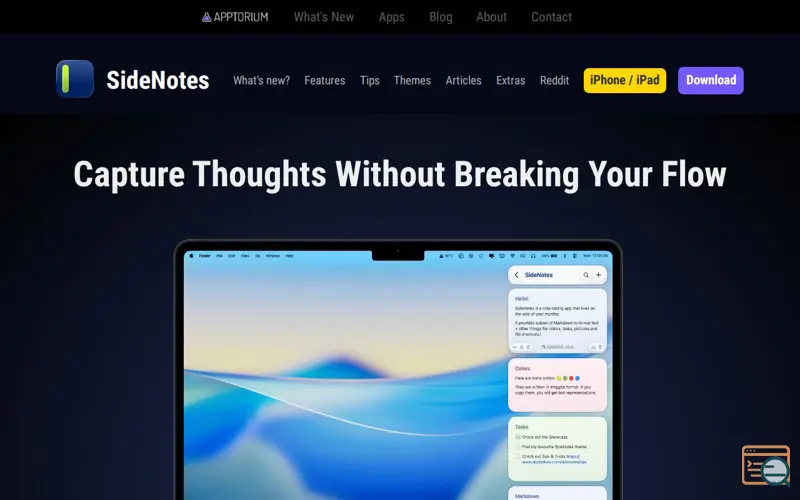 Screenshot of SideNotes