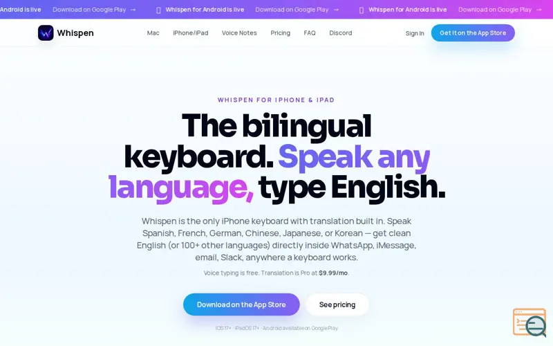 Screenshot of Whispen