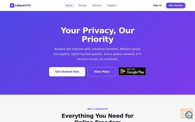 Screenshot of Secure & Fast VPN Service — LiberoVPN