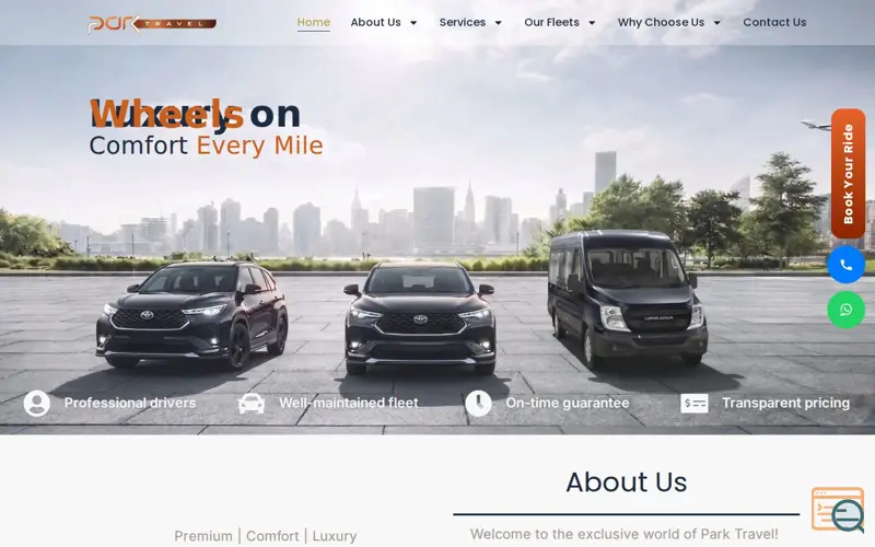 Screenshot of Book Your Cab | Park Travel