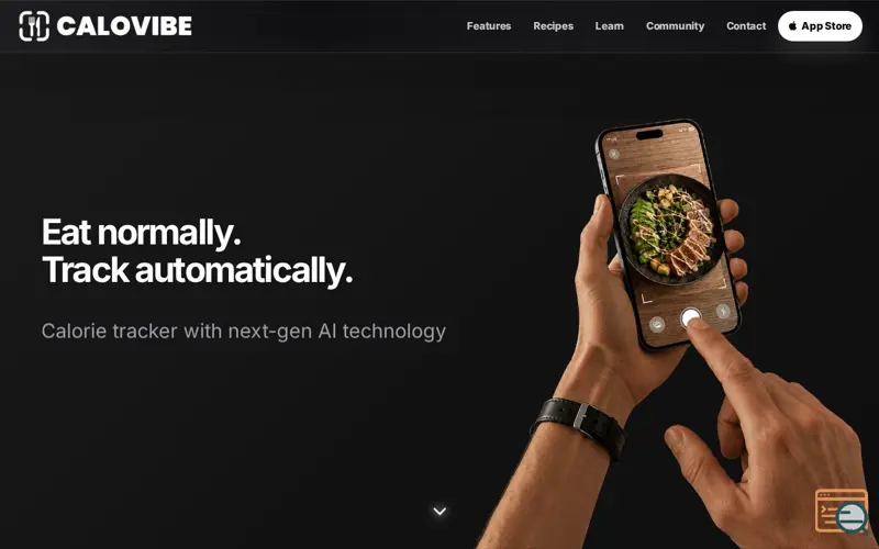 Screenshot of CaloVibe, a launch using DNS24.hu