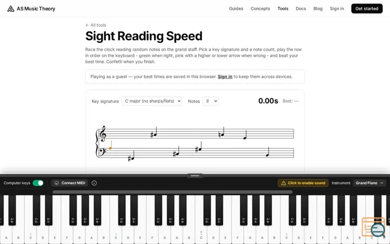 Screenshot of As Music Theory