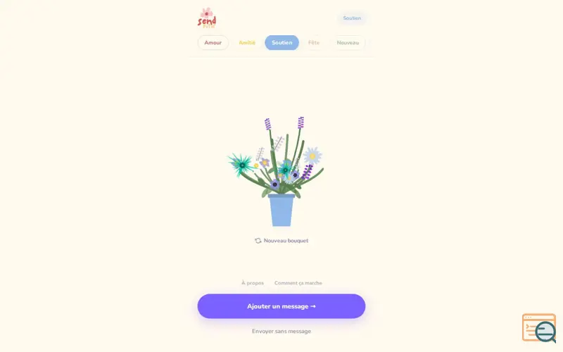 Screenshot of SendPetal — Digital Bouquets