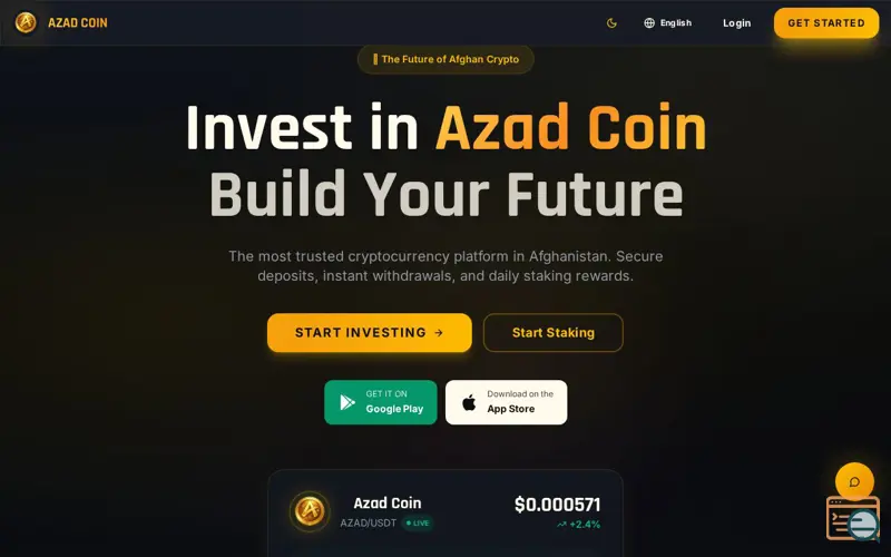Screenshot of Azad Coin