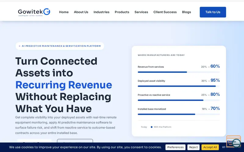 Screenshot of ServitizeIQ