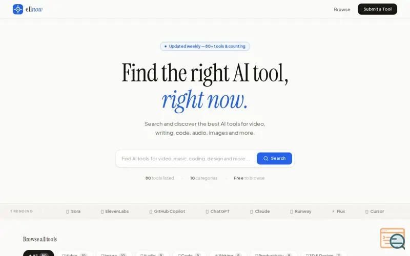 Screenshot of ellnow