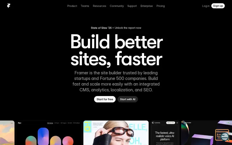 Screenshot of Framer AI, a launch using AbuseIPDB