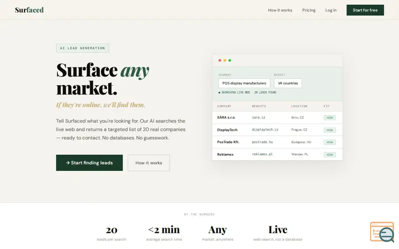 Screenshot of Surfaced