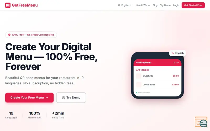 Screenshot of GetFreeMenu