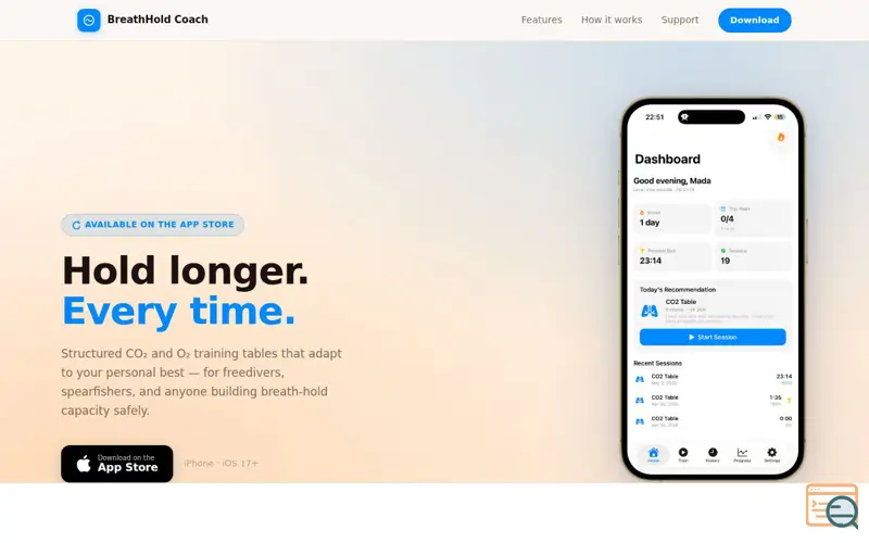 Screenshot of BreathHold Coach