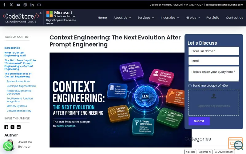 Screenshot of Context Engineering in AI, a launch using HandL UTM Tracker