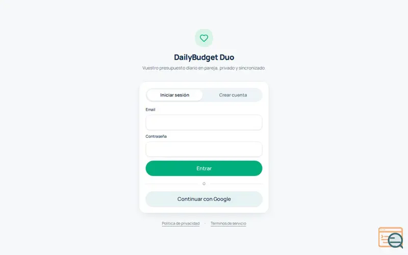 Screenshot of DailyBudget Duo