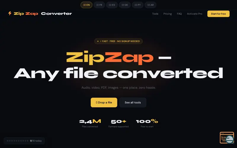 Screenshot of ZipZap Converter
