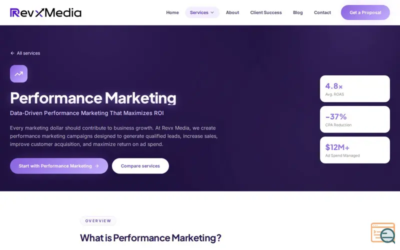 Screenshot of Revx Media