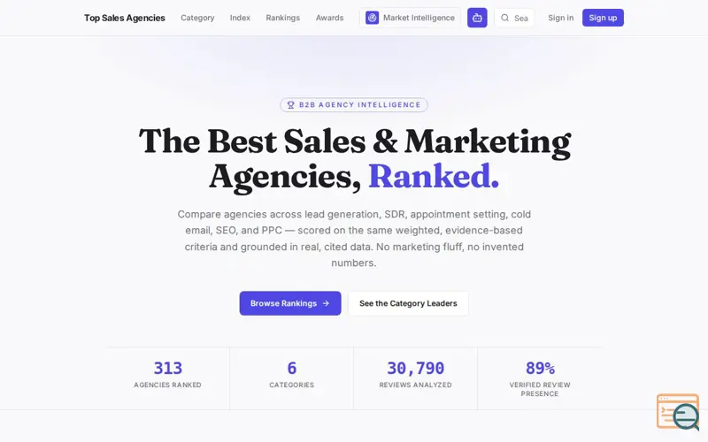 Screenshot of TopSalesAgencies.com