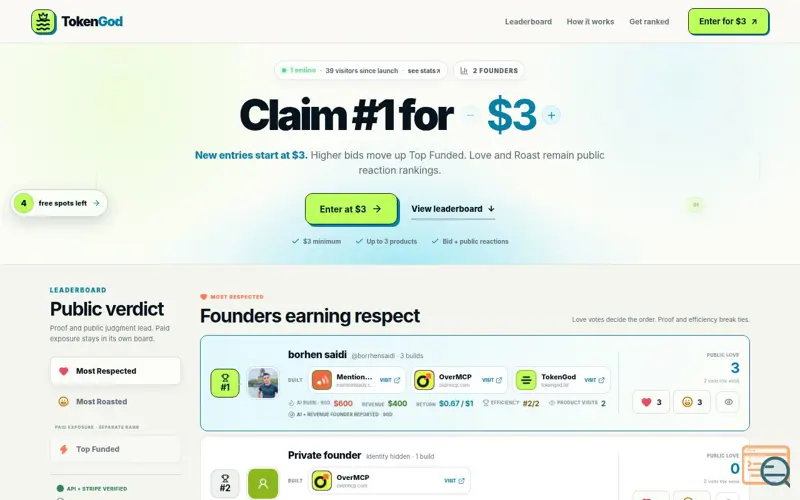 Screenshot of TokenGod