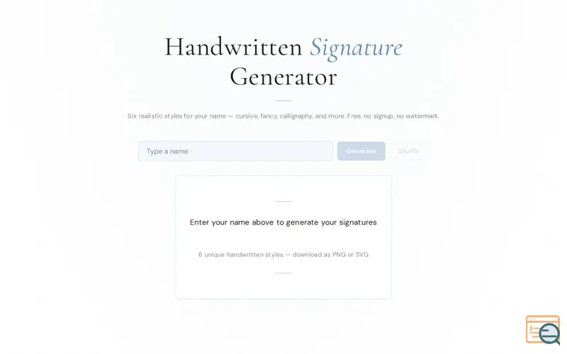 Screenshot of Launching cursivesignatureapp.com