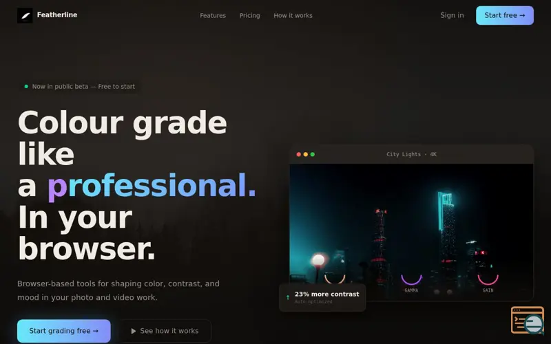 Screenshot of Featherline — Professional Color Grader 