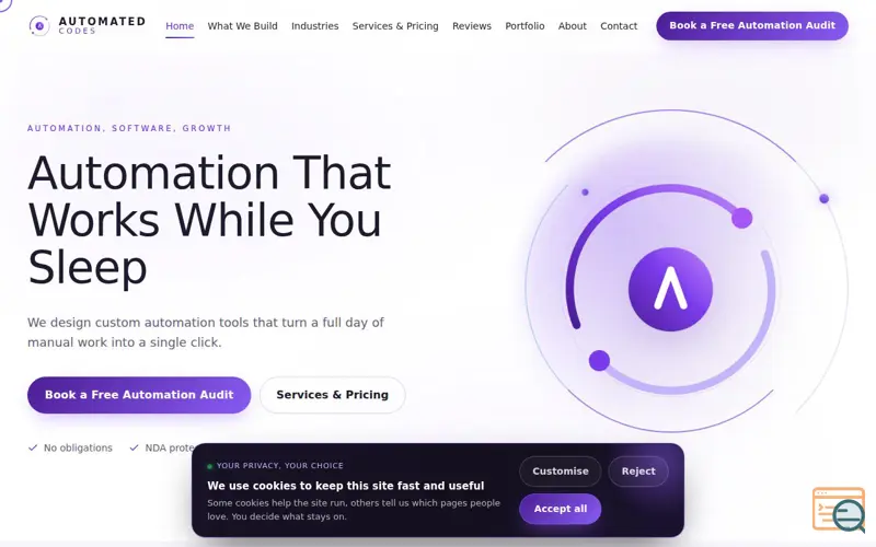 Screenshot of Automated Codes