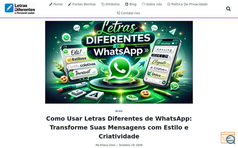 Screenshot of Fontes de Letras Diferentes