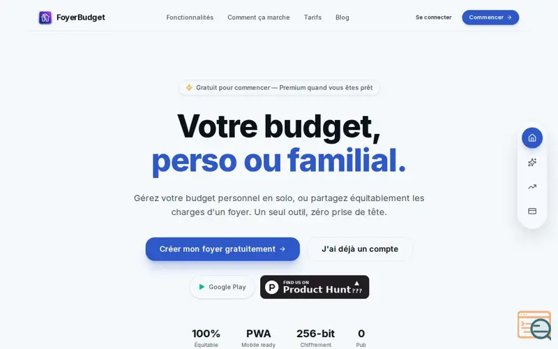 Screenshot of FoyerBudget