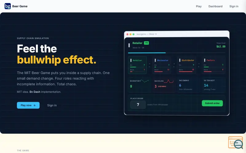 Screenshot of Beergame