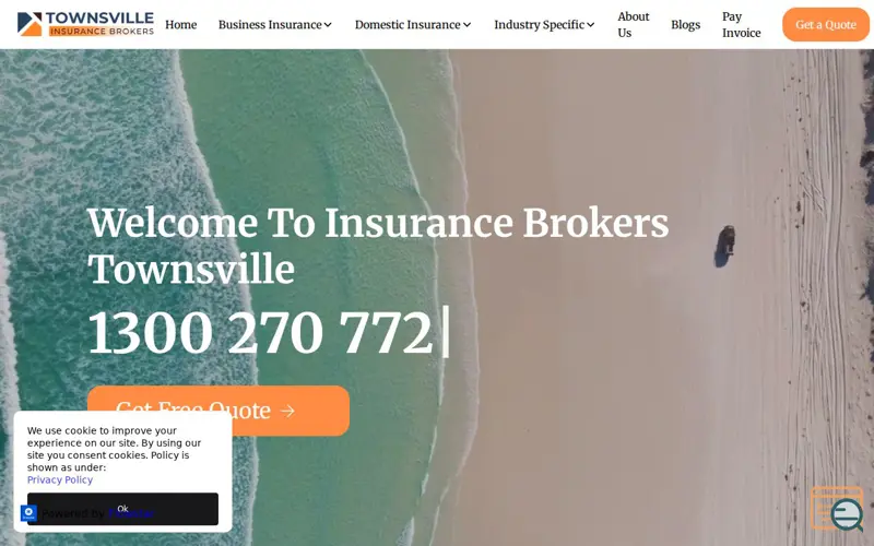 Screenshot of Townsville Insurance broker in QLD, a launch using Microsoft 365