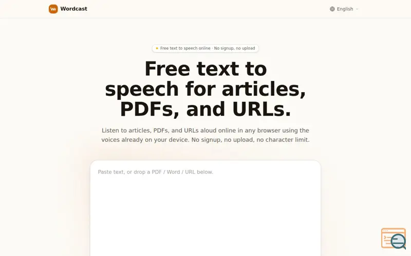 Screenshot of Wordcast