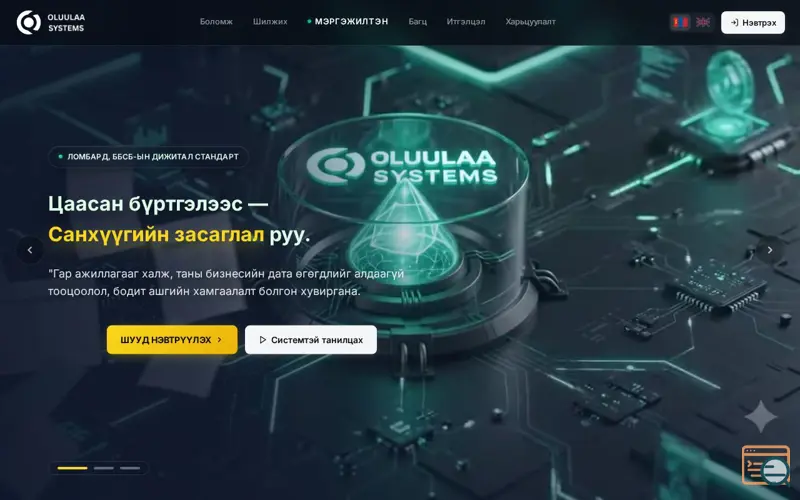 Screenshot of Oluulaa Systems — Монголын анхны AI-д суурилсан Мөнгөн зээлийн бүртгэл хяналтын систем