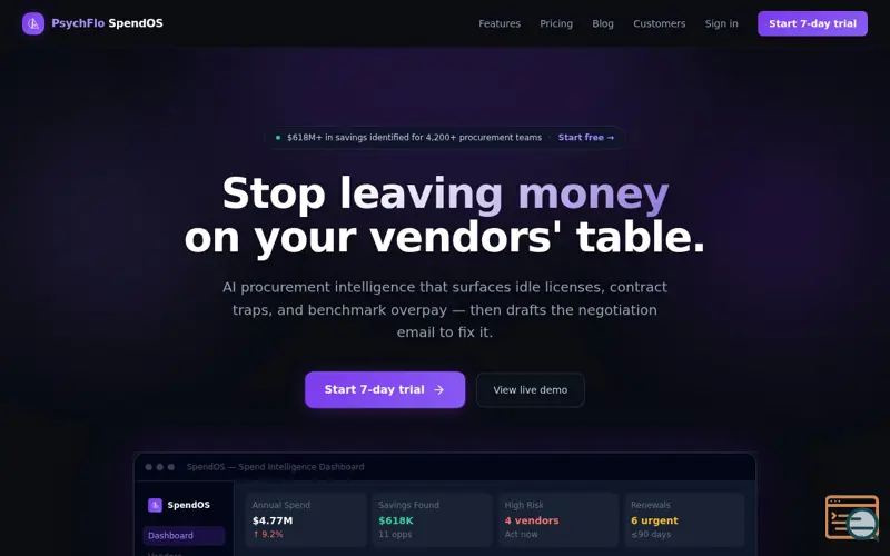 Screenshot of SpendOS