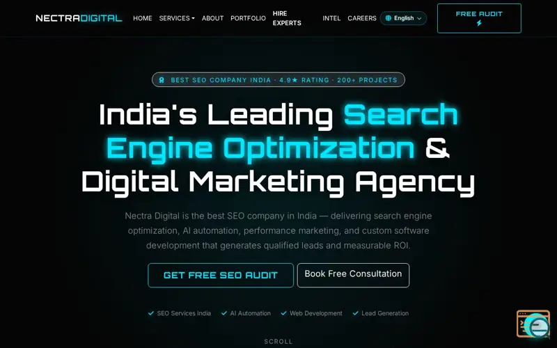 Screenshot of Nectra Digital