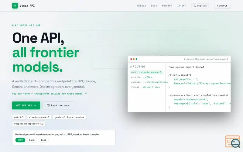 Screenshot of Vynex API