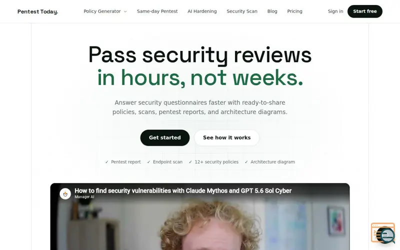 Screenshot of Pentest Today