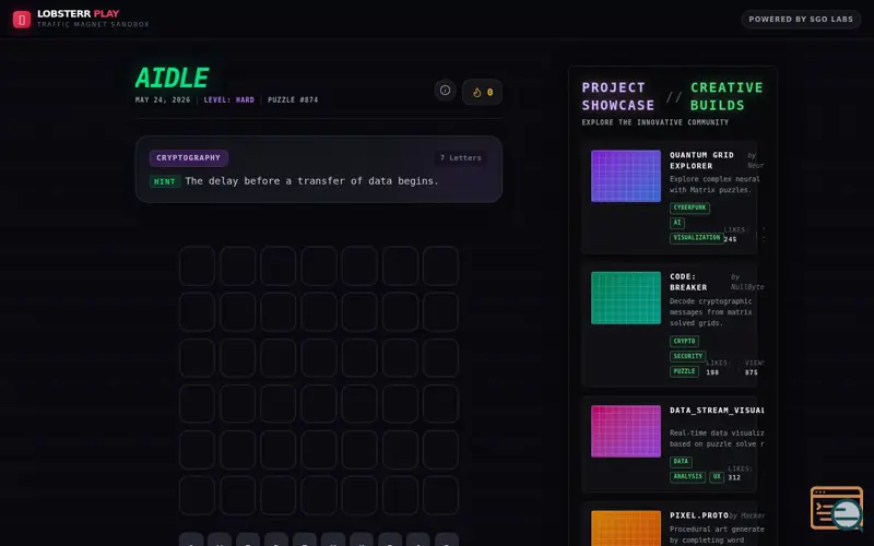 Screenshot of AIDLE by LOBSTERR