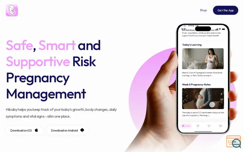 Screenshot of HiBaby High-Risk Pregnancy Tracker App