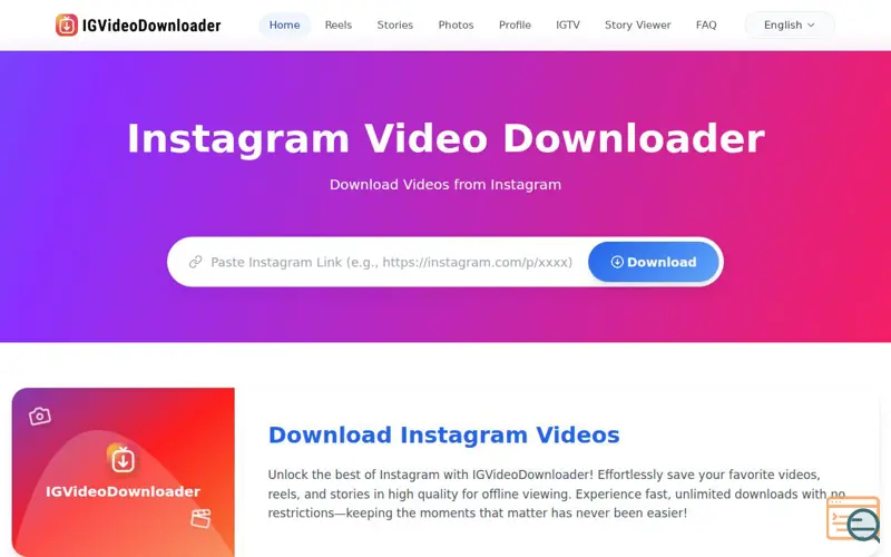 Screenshot of IGVideoDownloader