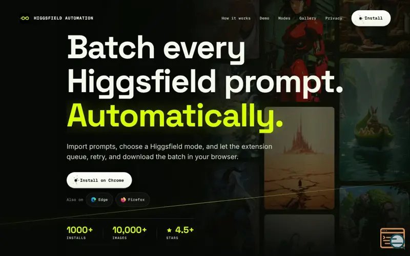 Screenshot of Higgsfield Automation