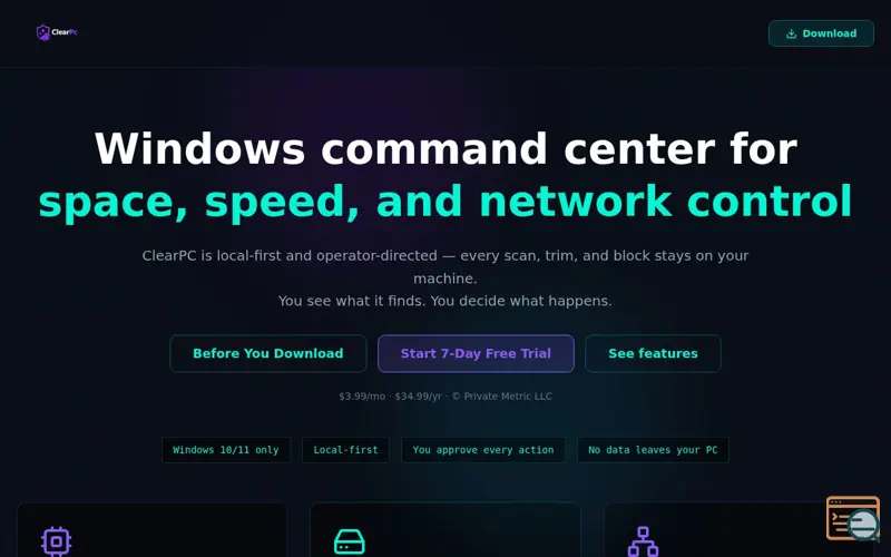 Screenshot of ClearPc.net
