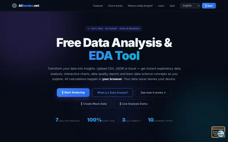 Screenshot of AiBender, a launch using Papa Parse
