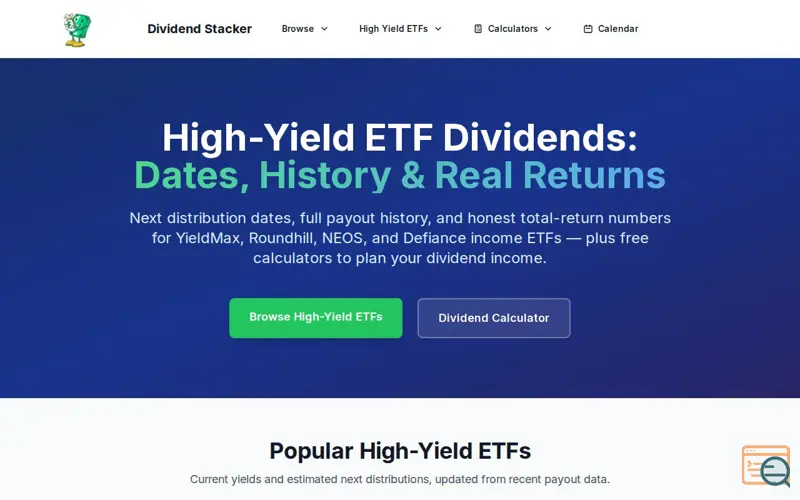 Screenshot of Dividend Stacker