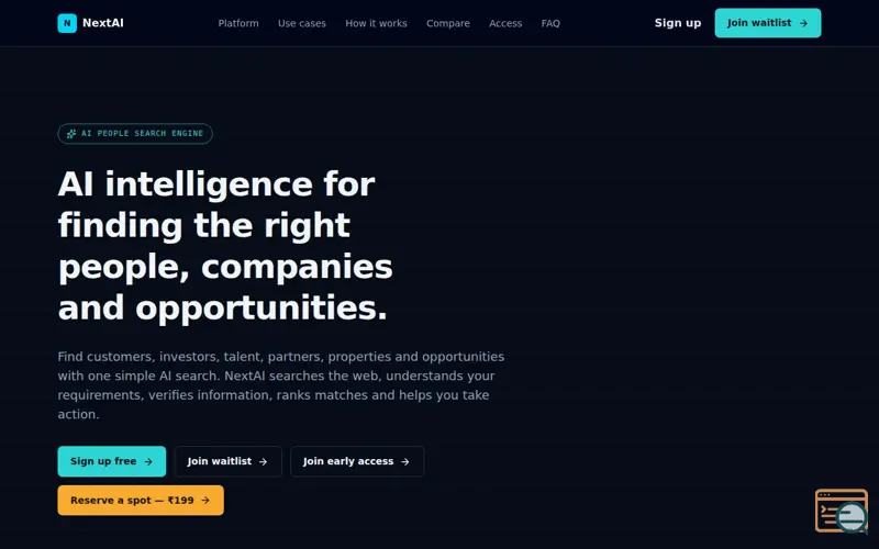 Screenshot of NextAI