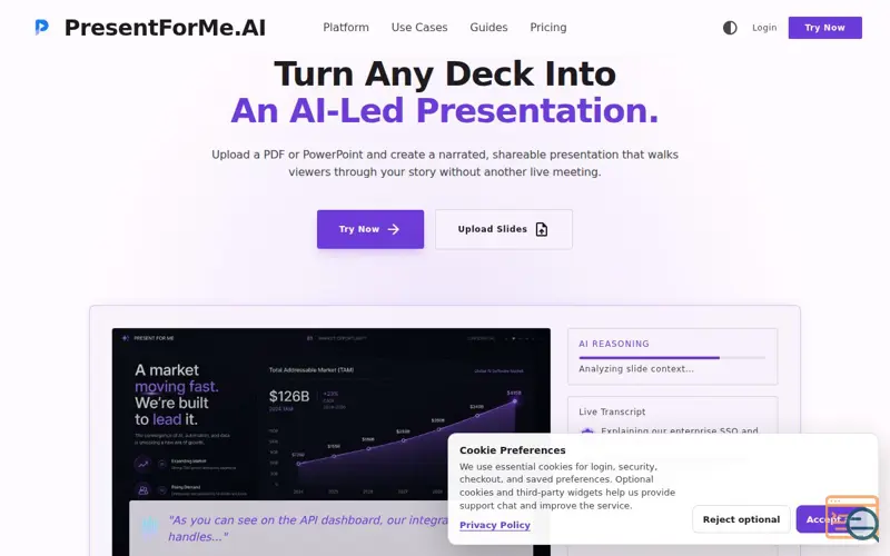 Screenshot of  Presentation Agent