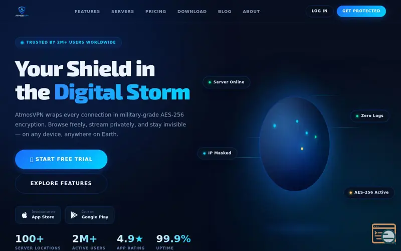 Screenshot of AtmosVPN