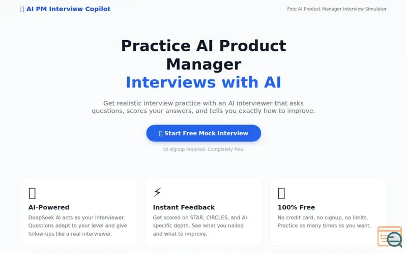Screenshot of AI PM Interview Copilot