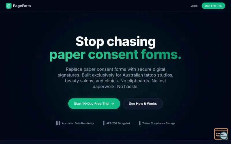 Screenshot of PageForm
