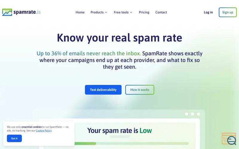 Screenshot of SpamRate