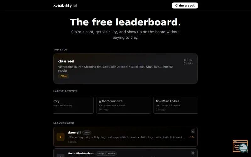 Screenshot of xvisibility.lol