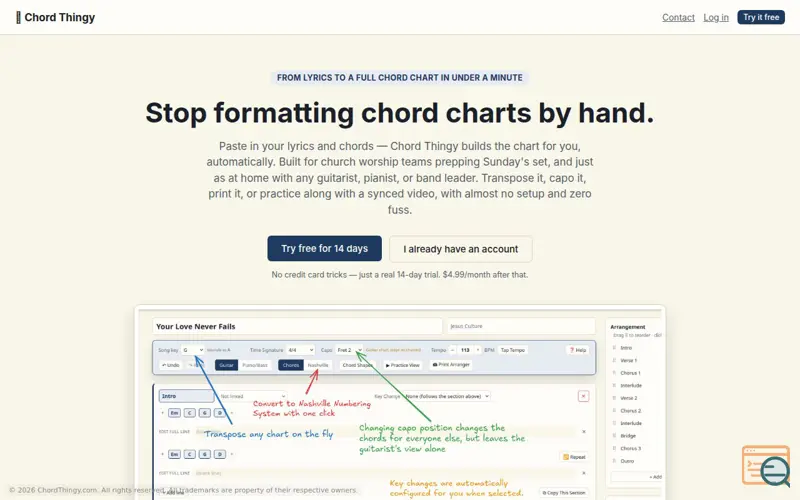 Screenshot of Chord Thingy
