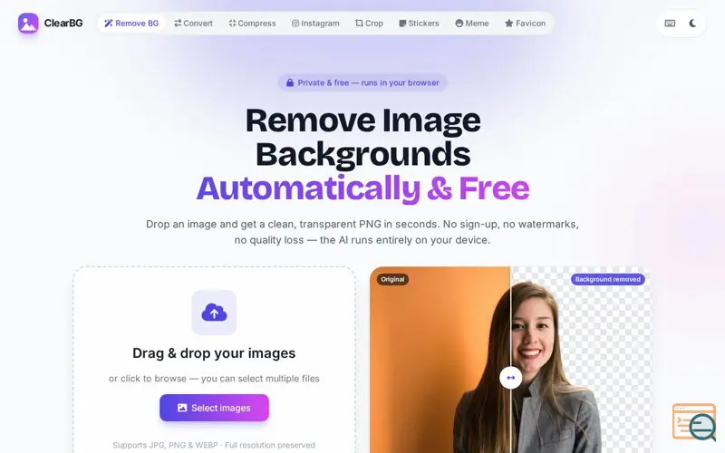 Screenshot of ClearBG